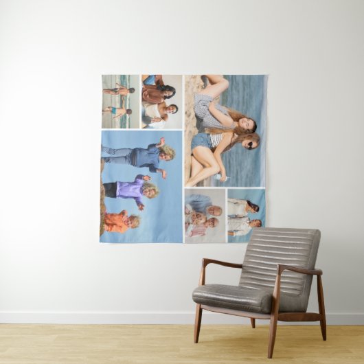 Maak Je Eigen 6 Foto Collage Wandkleed (In Situ (horizontaal))