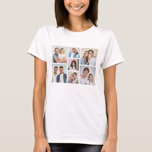 Maak Je Eigen 7 Foto Collage Dames- T-shirt (Voorkant)