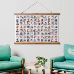 Maak je eigen 96 foto collage hangend wandkleed
