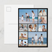 Maak Je Eigen 9 Foto Collage Briefkaart (Voorkant / Achterkant)