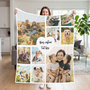 Maak Je Eigen Aangepaste 10 Foto Collage Fleece Deken