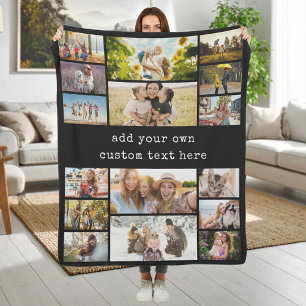 Maak Je Eigen Aangepaste 16 Foto Collage Fleece Deken