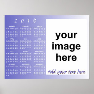 Maak je eigen aangepaste 2016 foto kalender poster