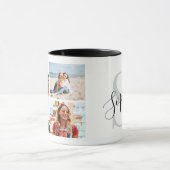 Maak Je Eigen Aangepaste 4 Foto Collage Monogram Mok (Midden)