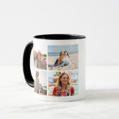 Maak Je Eigen Aangepaste 4 Foto Collage Monogram Mok (Voorkant links)