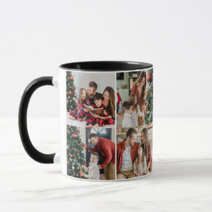 Maak je eigen aangepaste 6 foto familie dubbelzijd mok