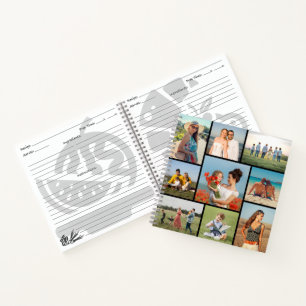 Maak je eigen aangepaste 9 foto collage recept notitieboek