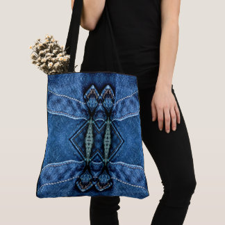 Maak Je Eigen Aangepaste Blauwe Denim Gespiegelde Draagtas