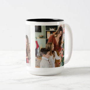 Maak je eigen aangepaste dubbelzijdige familiefoto tweekleurige koffiemok