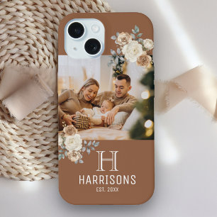 Maak Je Eigen Aangepaste Familie Foto Bruin iPhone 15 Hoesje