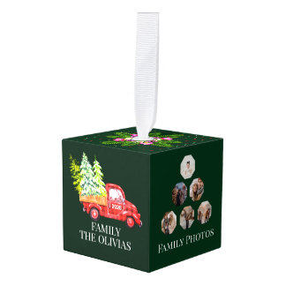 Maak je eigen aangepaste foto- en tekstkerstmis kubus ornament