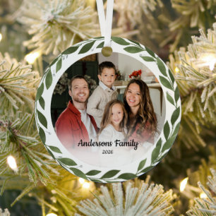 Maak je eigen aangepaste foto familie naam blad ri metalen ornament
