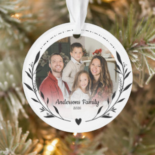 Maak Je Eigen Aangepaste Foto Familie Naam Rif Ornament