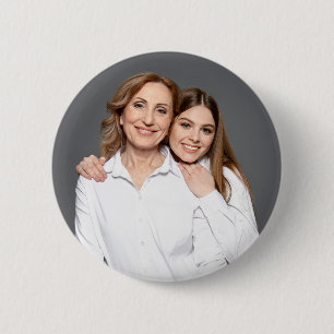 Maak je eigen aangepaste foto Moeder en Ik Ronde Button 5,7 Cm