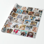 Maak Je Eigen Aangepaste Foto Raster Cadeaupapier (Uitgerold)