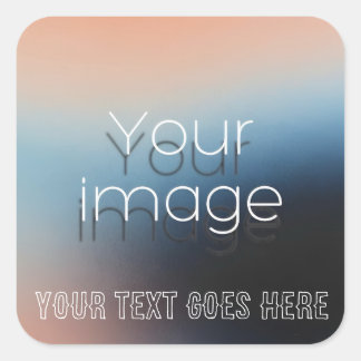 Maak je eigen aangepaste fotosticker met tekst vierkante sticker