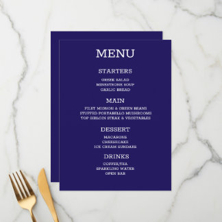 Maak Je Eigen Aangepaste Gepersonaliseerde Indigo Menu
