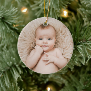 Maak Je Eigen Aangepaste Kinderen Foto Modern Keramisch Ornament