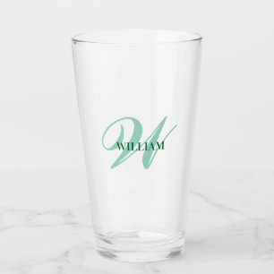 Maak Je Eigen Aangepaste Monogram En Naam Groen Glas