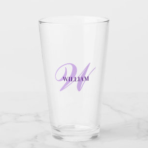 Maak Je Eigen Aangepaste Monogram En Naam Paars Glas