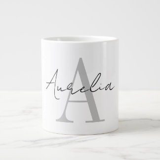 Maak Je Eigen Aangepaste Monogram En Naam Schrift Extra Grote Beker