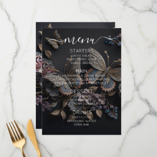Maak Je Eigen Aangepaste Mooie Vintage Vlinders Menu