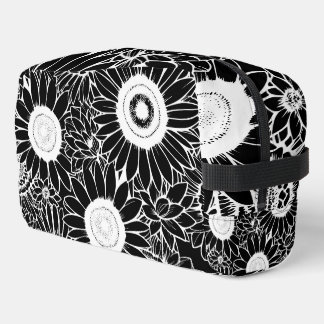Maak Je Eigen Aangepaste Retro Zwarte Bloemen Patr Toilettasje