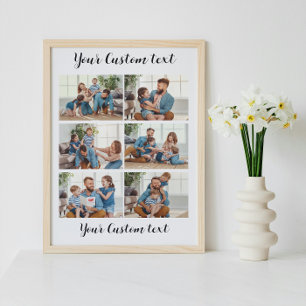 Maak je eigen aangepaste tekst 6 Fotoscollage Poster