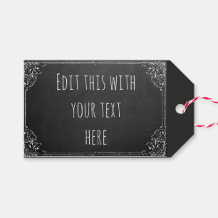 Maak je eigen aangepaste vintage krijtbord sjabloo cadeaulabel