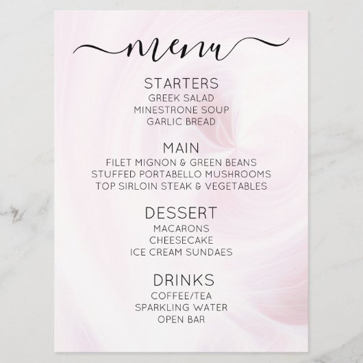 Maak Je Eigen Aangepaste Witte Licht Draaikolken Menu (Voorkant)