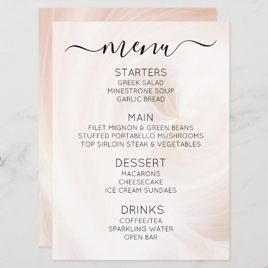 Maak Je Eigen Aangepaste Witte Lichtkrullen Menu (Voorkant / Achterkant)