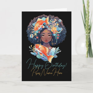 Maak Je Eigen Afro-Amerikaanse Vrouw Vissen Feestdagen Kaart