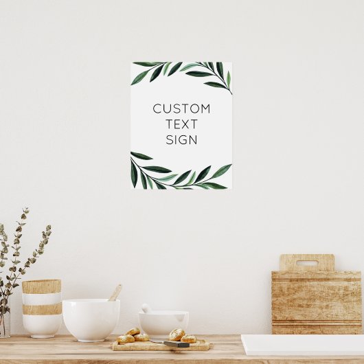 Maak Je Eigen Aquarel Groene Poster (Keuken)