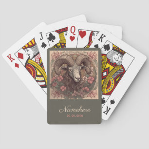 Maak je eigen Art Nouveau Ram Zodiac Pokerkaarten