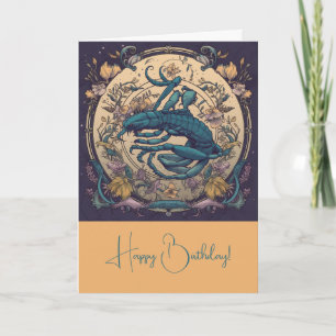 Maak je eigen Art Nouveau Schorpioen Zodiac Feestdagen Kaart