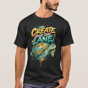 Maak Je Eigen Baan Graffiti Zeeschildpad T-shirt