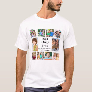 Maak je eigen Beste papa ooit 10 foto collage T-shirt