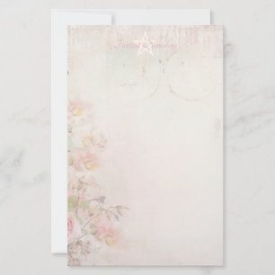 Maak Je Eigen Betoverde Shabby Chic Roze Bloemen Briefpapier