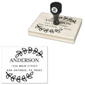 Maak je eigen | Bladeren Retouradres Rubberstempel (Gestempeld)