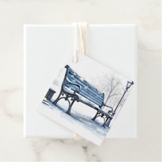 Maak Je Eigen Blauwe Bank in de Winter Bedankjes Labels