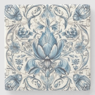 Maak Je Eigen Blauwe Chinoiserie Bloemen Bloemstuk Stenen Onderzetter