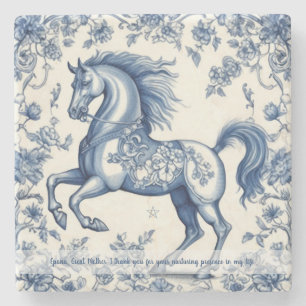 Maak Je Eigen Blauwe Chinoiserie Bloemensier Paard Stenen Onderzetter