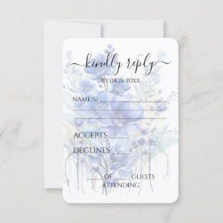 Maak Je Eigen Blauwe Indigo Waterverf Wilde Bloeme RSVP Kaartje