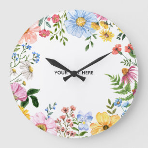Maak je eigen bloemen wandklok grote klok