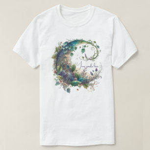 Maak Je Eigen Boho Wilde Bloemen Klimop Maan T-shirt