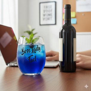 Maak Je Eigen Boss Lady Fuel Steel Wine Glas