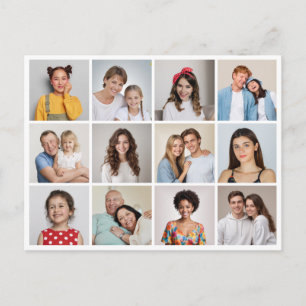 Maak Je Eigen Collage Ansichtkaart met 12 Foto's Briefkaart
