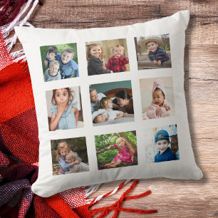 Maak Je Eigen Collage Met 9 Foto's Wit Kussen