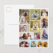 Maak Je Eigen Collage van 12 Foto's Briefkaart (Voorkant / Achterkant)