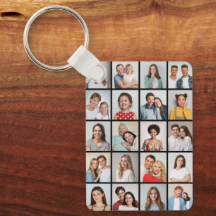 Maak Je Eigen Collage van 20 Foto's Sleutelhanger